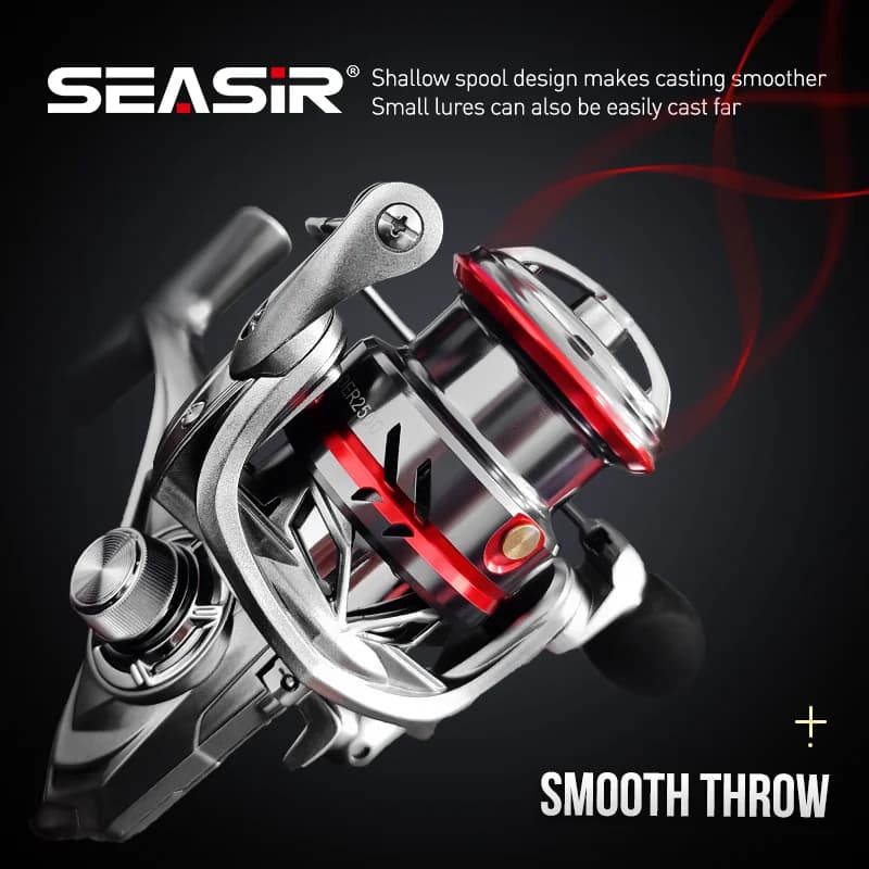 SEASIR OER Moulinet de pêche Spinning Ultra léger en aluminium peu profond, 12kg Max, matériel de pê