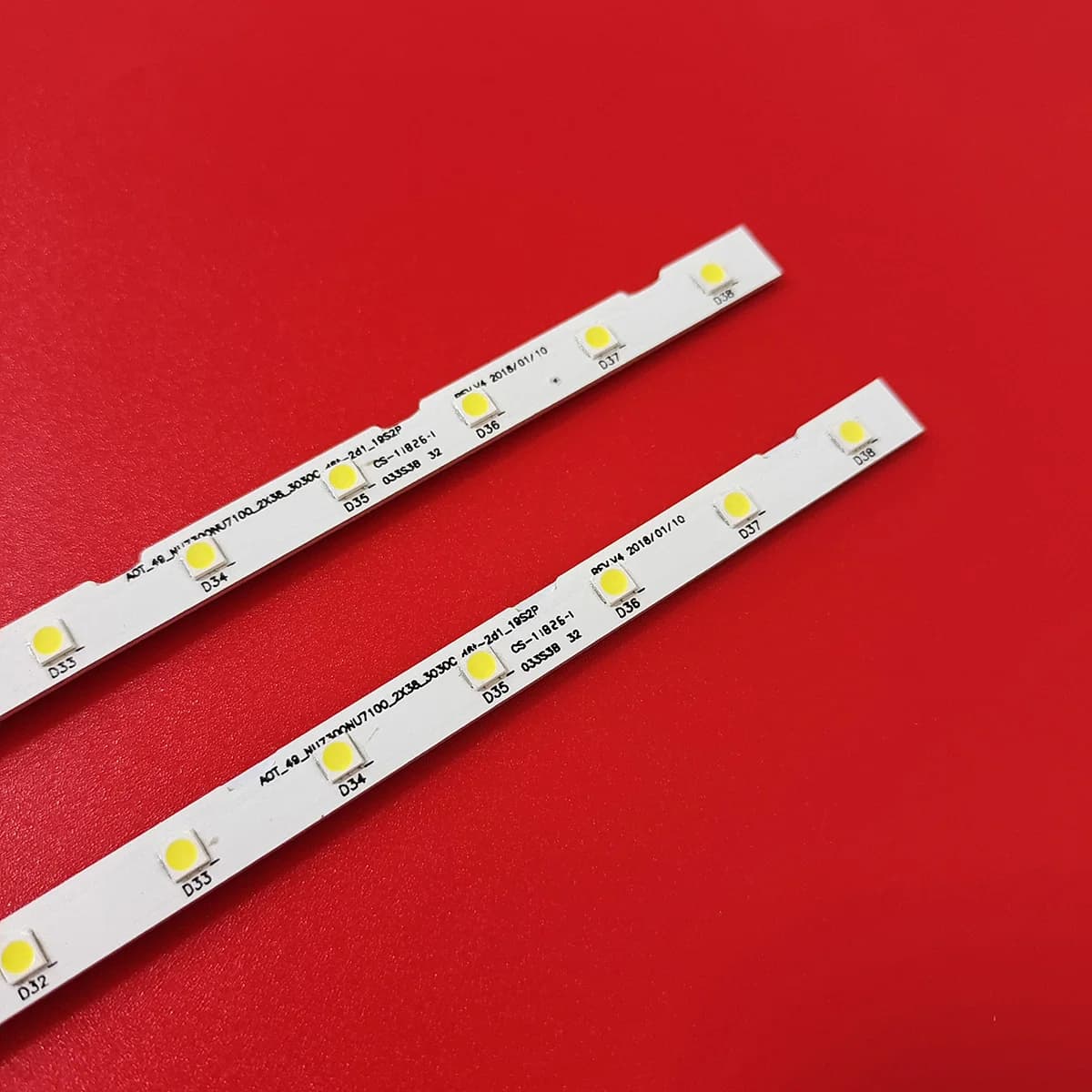 Bande de rétro-éclairage LED 38 lampes pour Samsung TV 49 pouces, UE49NU7140U UE49NU7100U UE49NU7100