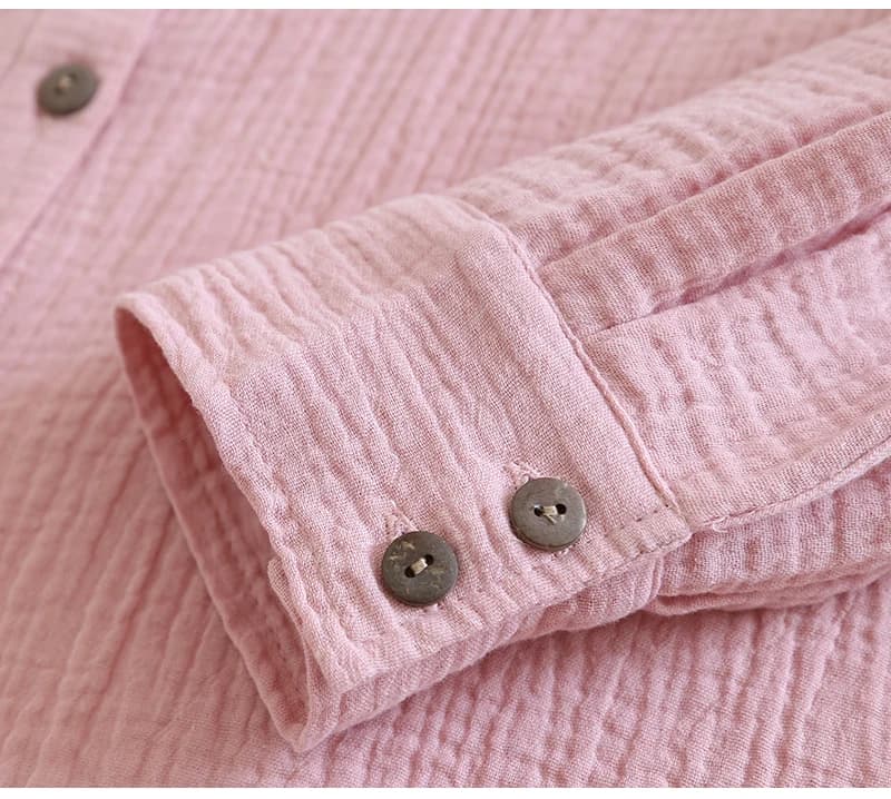 Chemises et chemisiers à manches longues pour femmes, 100% coton, chic, décontracté, boutonné, print