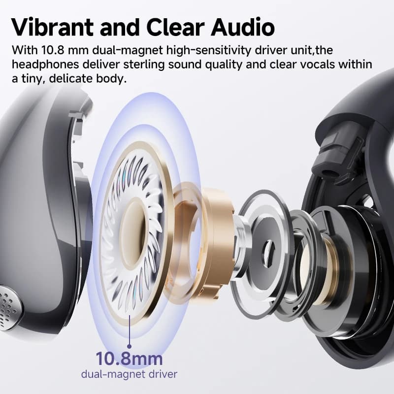 QCY Crossky-Écouteurs à clip d'oreille C30, Bluetooth 5.4, sans fil, oreille ouverte, écouteurs de s