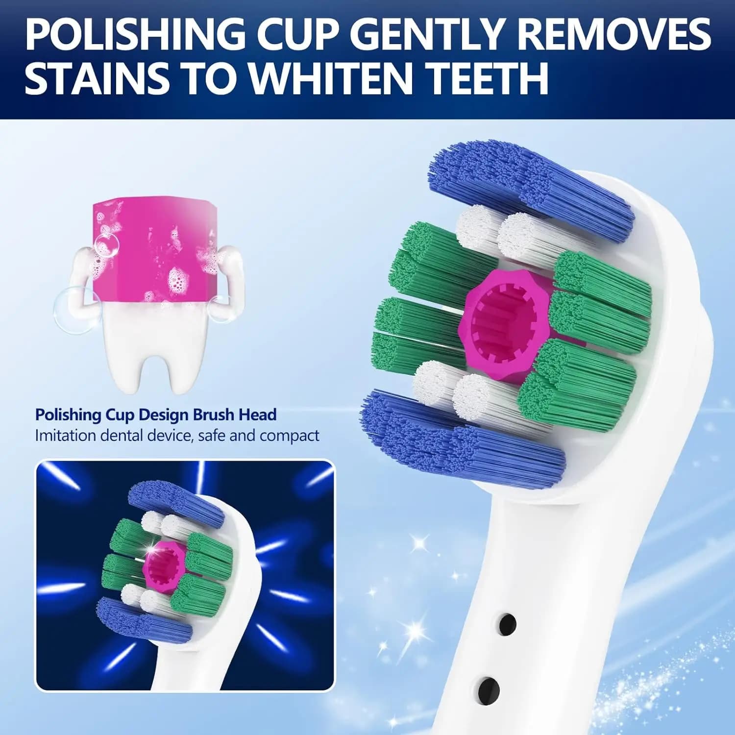 Têtes de brosse de rechange pour brosses à dents électriques Oral B, fil à Action croisée 3D Pro bla
