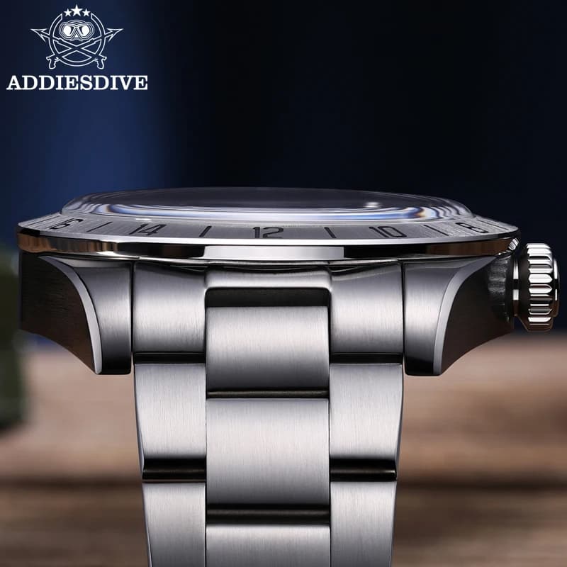 ADDIESDIVE Top marque 39mm Quartz GMT montres 20Bar étanche lumineux bulle miroir Sport verre montre