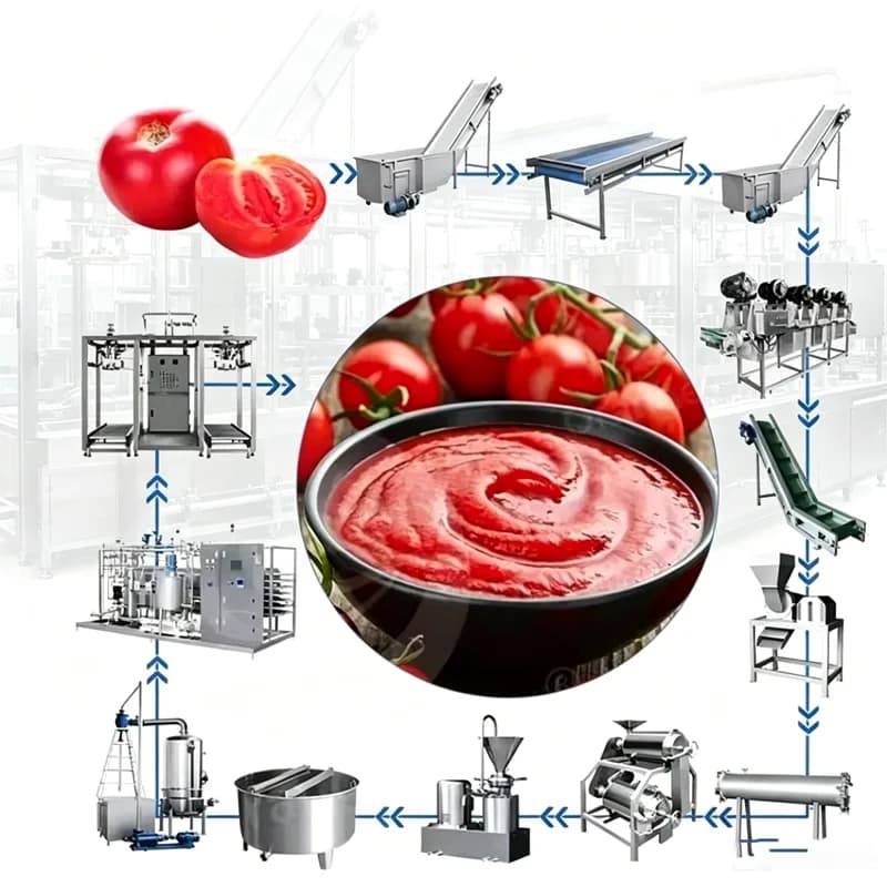 Machine industrielle de fabrication de sauce tomate, ligne de production de sauce tomate, petite lig