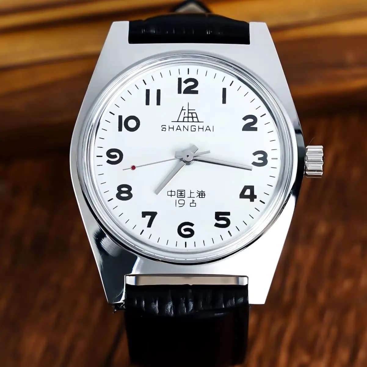 Montre Shanghai 7120 d'inspiration vintage 36 mm - Montre-bracelet mécanique pour homme pour collect