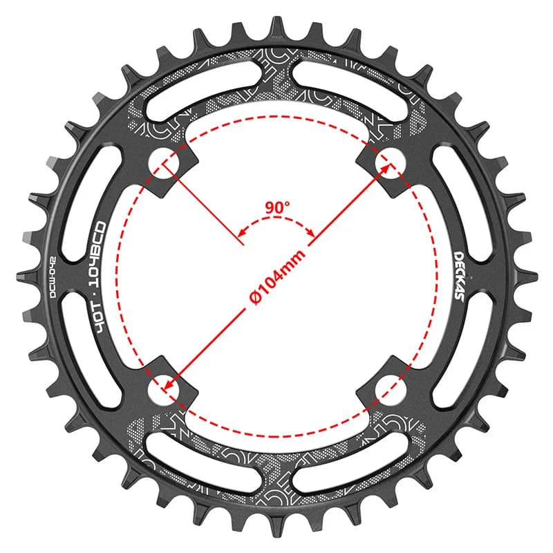 Deckas plateau de vélo rond 104BCD 32 34 36 38 40 42 44 46 48T 50 52 dents vtt vélo VTT plateau roue