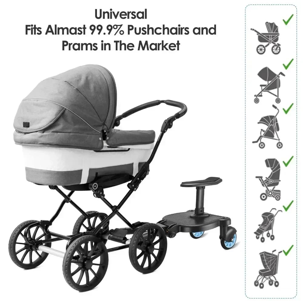 Adaptateur universel de planche de marche pour poussettes, avec siège, jogging pour deuxième enfant,