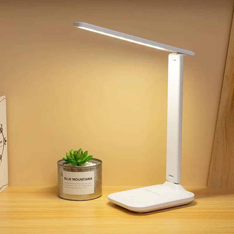 Lampe de Table Pliante USB Tactile à Intensité Réglable, Protection des Yeux, LED, Bureau, Chambre à