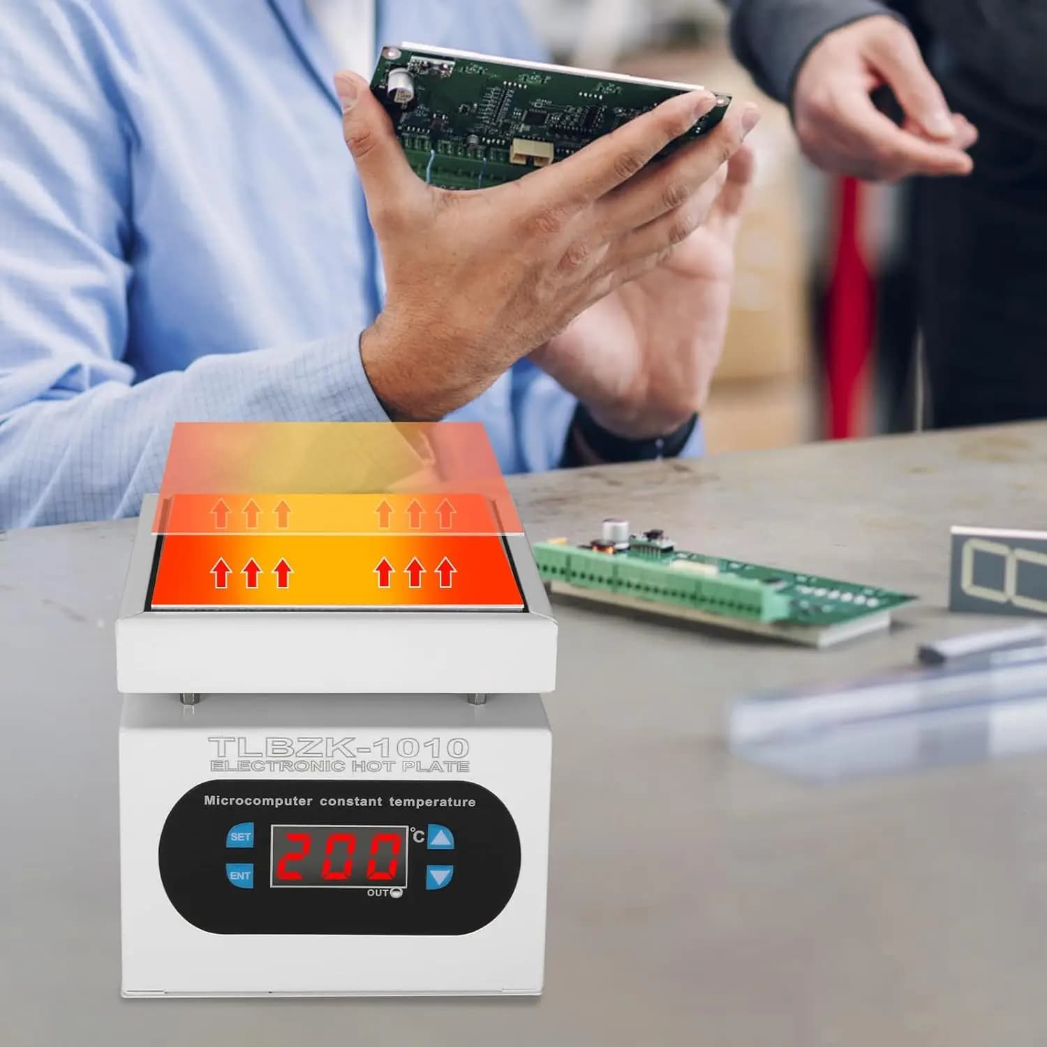 Station de chauffage numérique 350W/500W, plateforme de préchauffage électronique, plaque chauffante