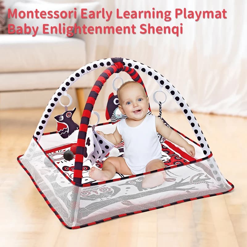 Tapis de jeu de gymnastique pour bébé de 0 à 36 mois, tapis de jeu pour activités du ventre, couvert