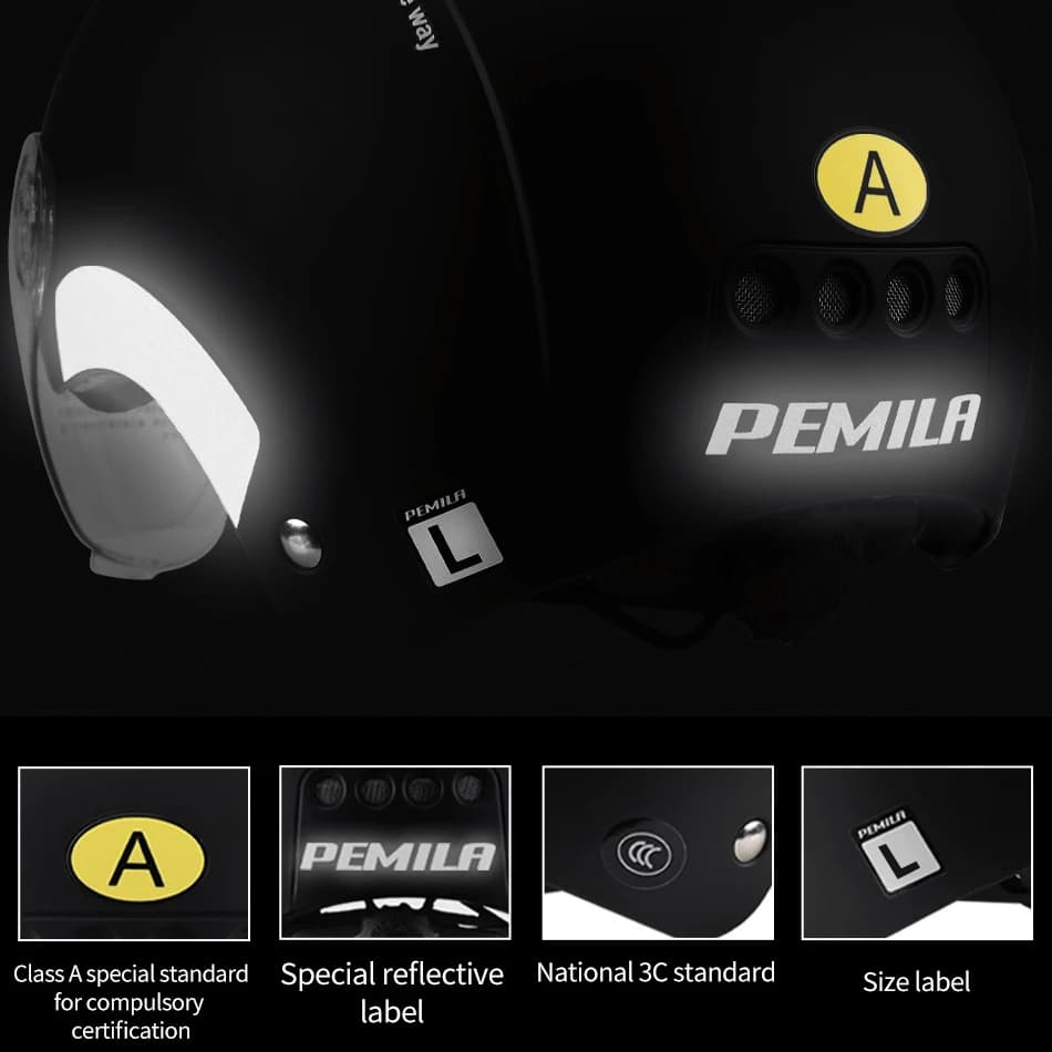 PEMILA hommes femmes casque de cyclisme avec lunettes lentille casque de vélo vtt vélo de route auto