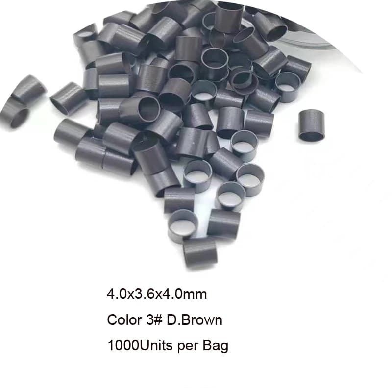 Micro-anneaux 1000 pièces, micro-tubes en cuivre 4,0x3,6x4,0mm, anneaux pour extensions capillaires,