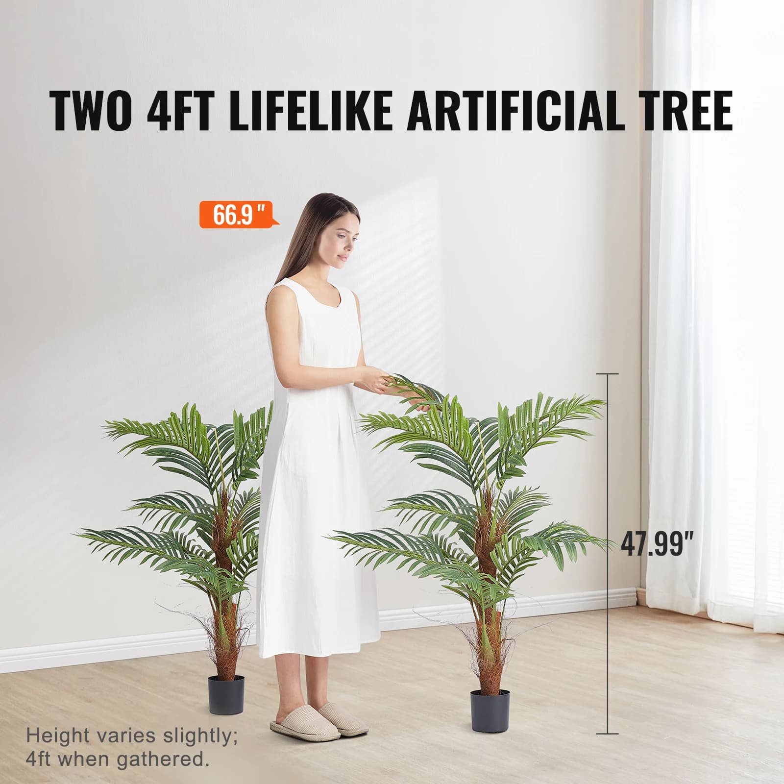 SucceBuy palmier artificiel 4/5/6 pieds fausse plante matériau PE sécurisé et Protection d'inclinais