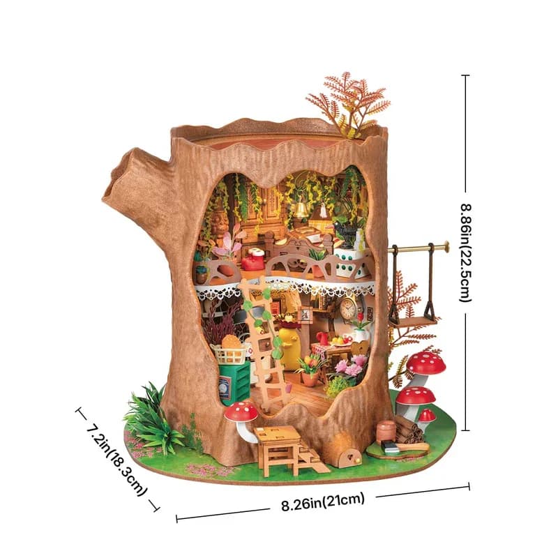 Kit de maison miniature Rolife DIY, maison dans les arbres de conte de fées, kit de construction de 