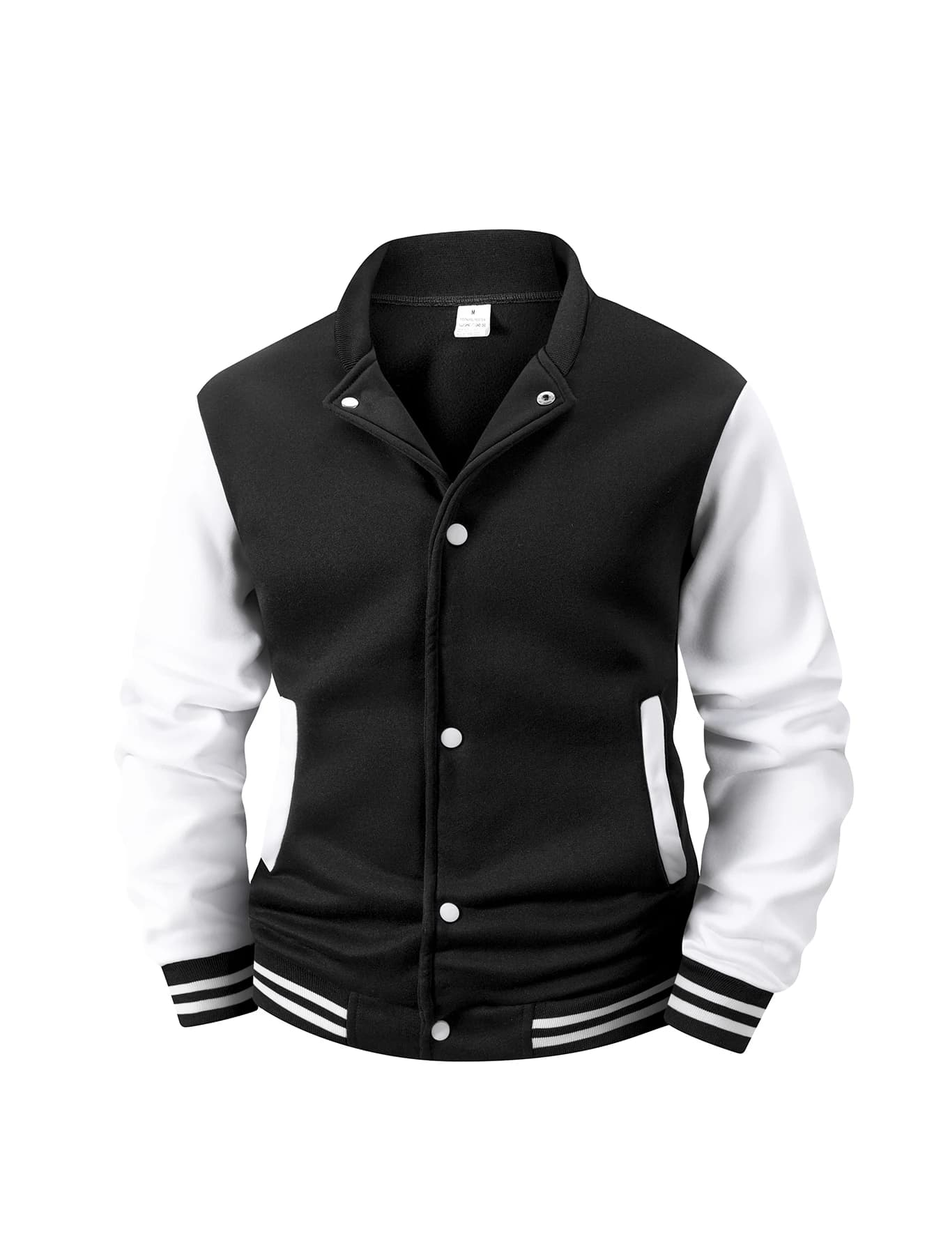 Veste universitaire doublée polaire pour hommes, automne hiver, bloc de couleur chaud, veste de Base