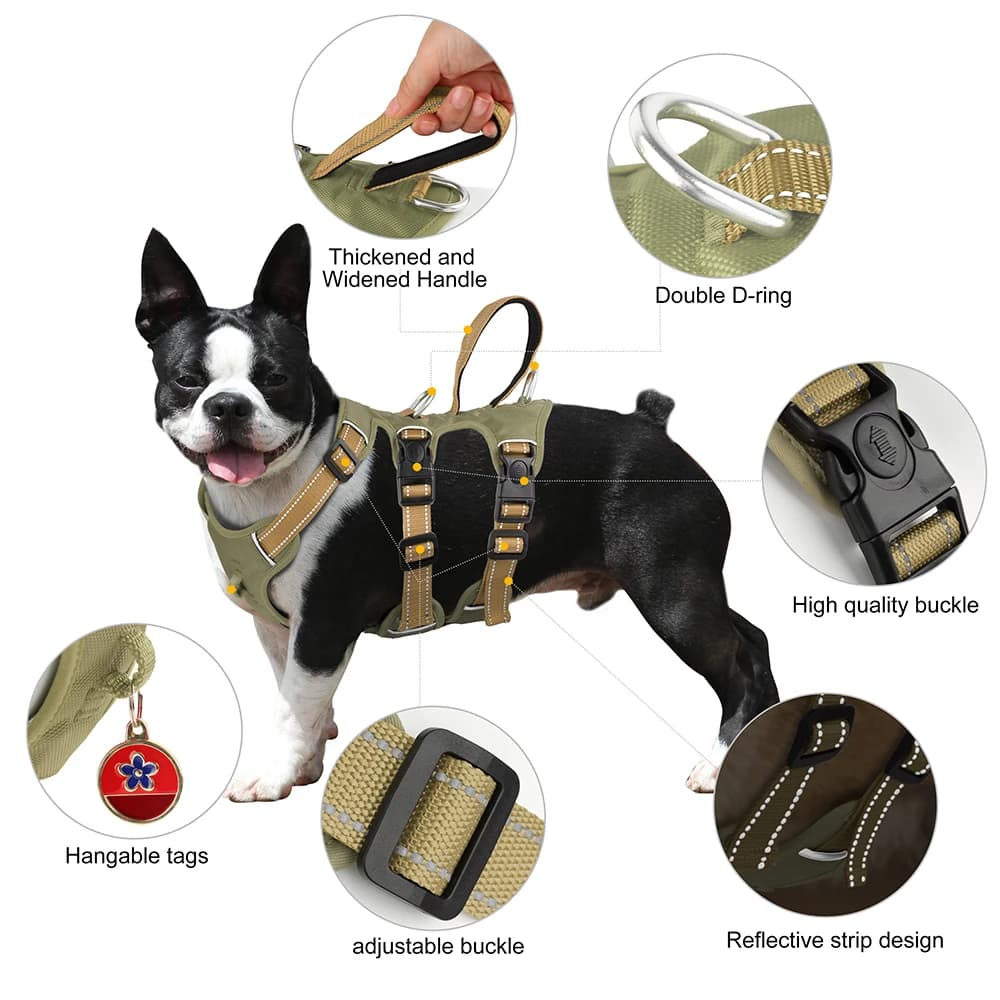 Harnais imperméable pour chien, boucle sûre, rembourré, réfléchissant, en Nylon, gilet pour chiens, 