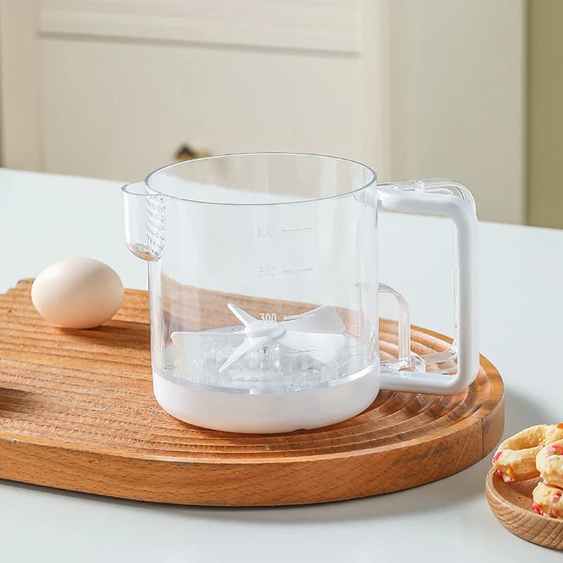 Bouteille mélangeuse semi-automatique pour vinaigrette et sauces, avec fouet intégré pour œufs et li