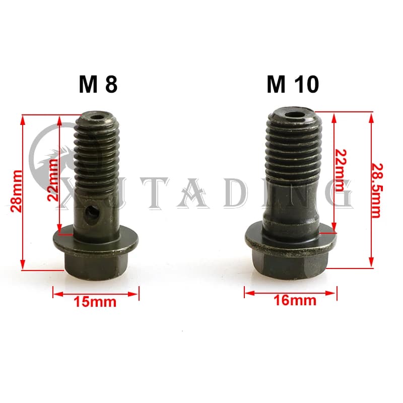 4 pièces M8/M10 * 1.25*22mm maître-cylindre de frein tuyau d'huile vis Banjo boulon moto Quad ATV Tu