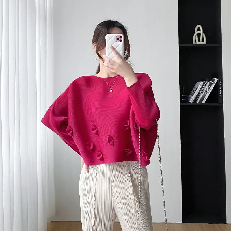 T-shirt décontracté pour femme, grande taille, autocollant mode adt, péplum fleuri tridimensionnel, 