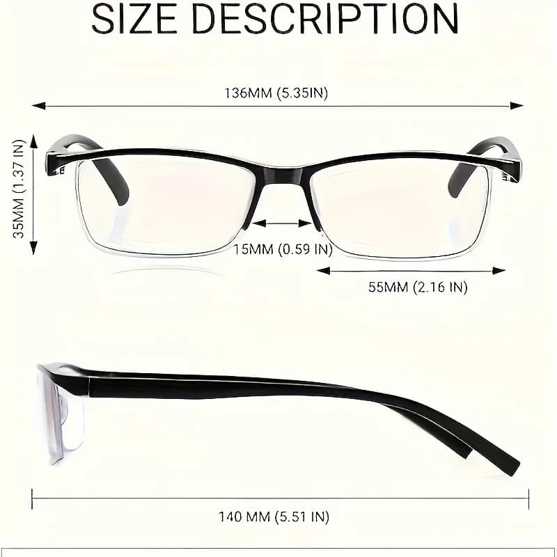 Lunettes de lecture à la mode, Design classique avec matériau PC, unisexe, expérience de lecture con