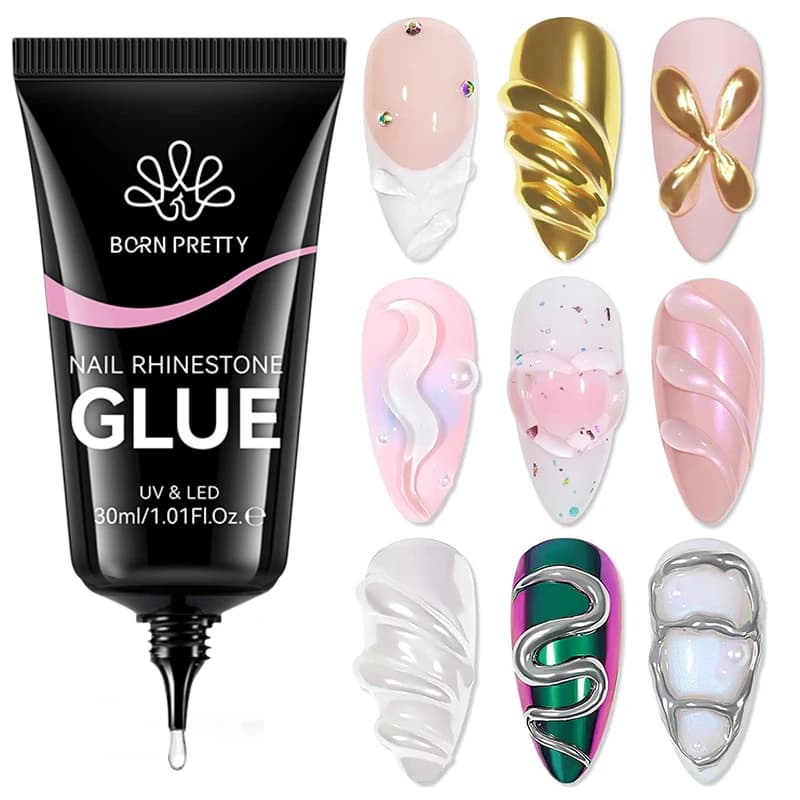 BORN PRETTY ongles strass colle 30ML Gel ongles colle 3D façonnage sculpture fleur bricolage décorat