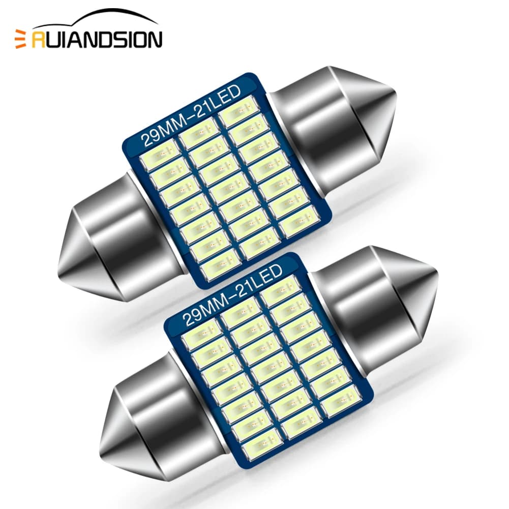 RUIANDSION 2 pièces C5W 28/29MM universel sans erreur feston LED 12V pour voiture intérieur lecture 