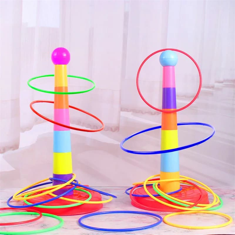 Anneau de lancer pour enfants anneau de jeu empilant jouet amusant intérieur et extérieur cercle d'i