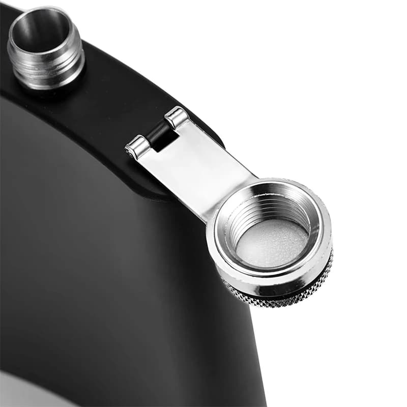 LMETJMA flacon de hanche noir mat pour liqueur en acier inoxydable anti-fuite avec ensemble de flaco