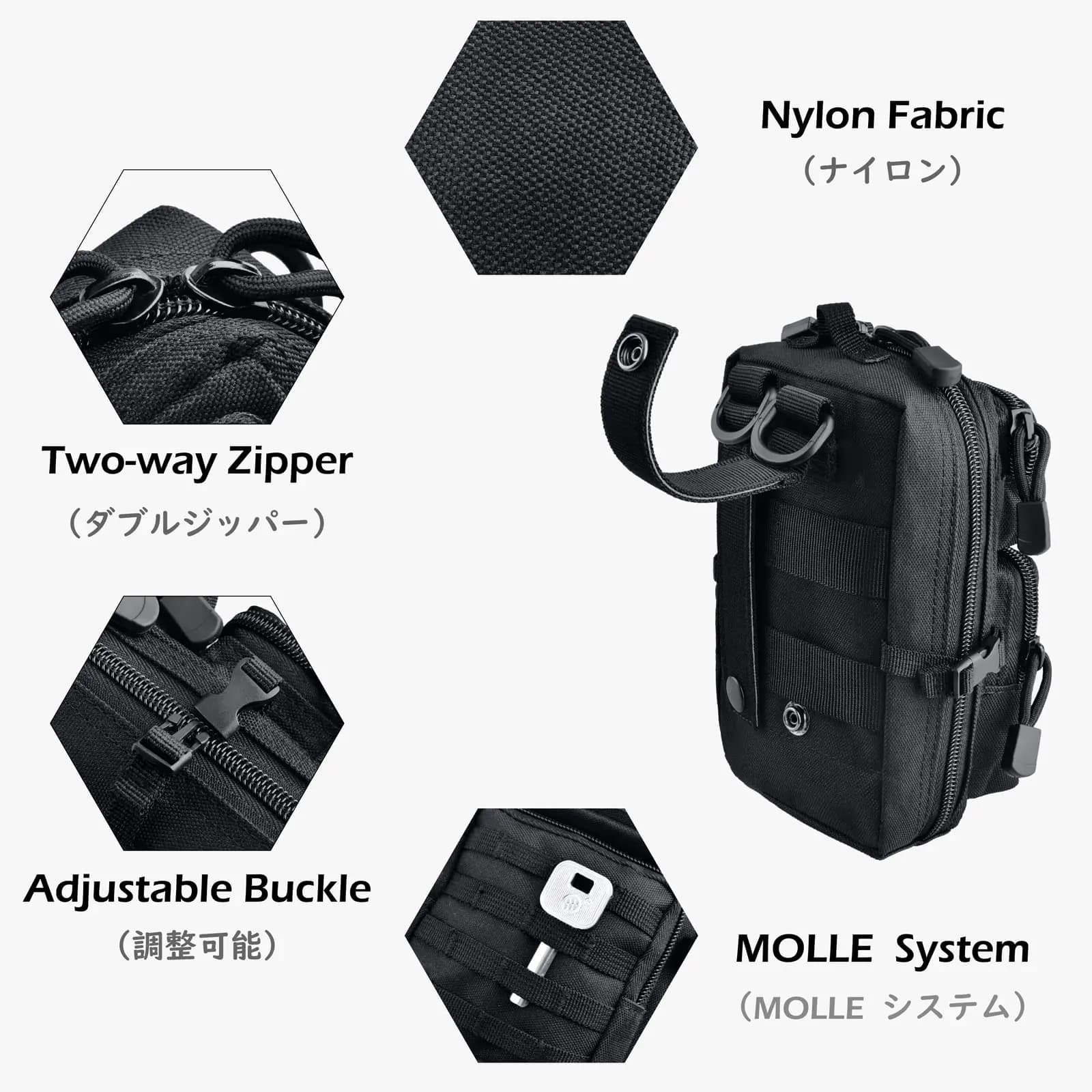 Pochette utilitaire tactique Molle, sac de taille pour outils de téléphone, sac médical EDC IFAK, Mi