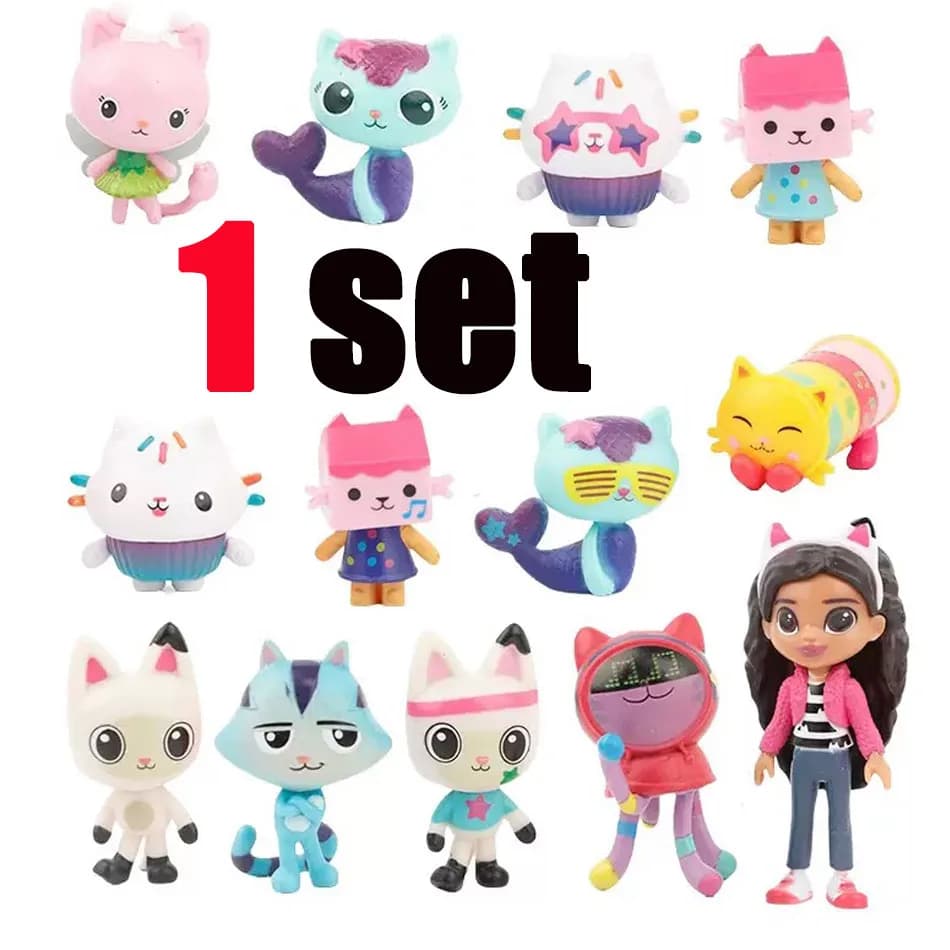 Figurine d'action de dessin animé Gabby Dollhouse 2026, Chat de voiture souriant, Poupées Gaby, Merc