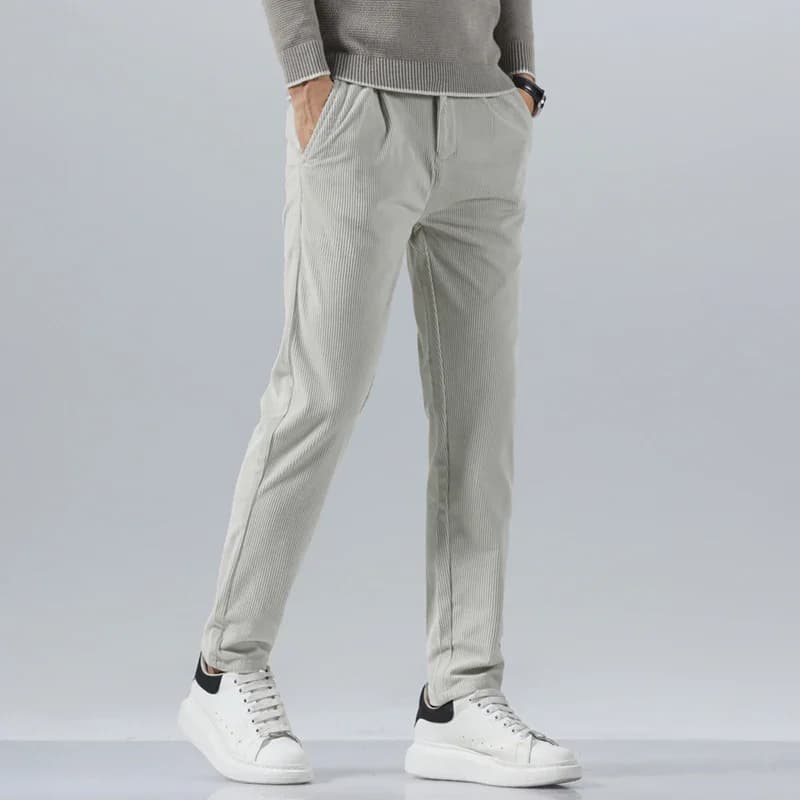 Pantalon décontracté en velours côtelé pour homme, collection Printemps-Automne 2026, coupe droite é
