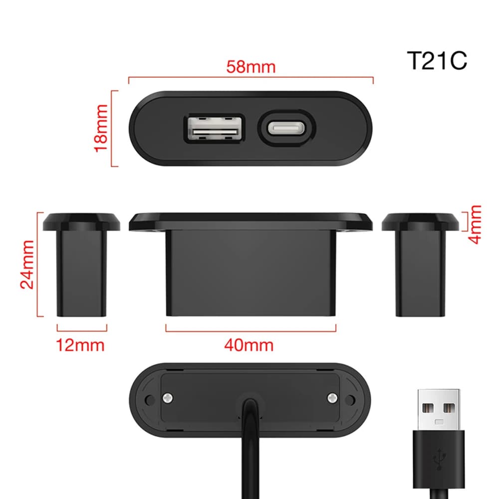 Bureau intégré prise USB meubles bureau Portable double USB prise de charge ordinateur bureau meuble