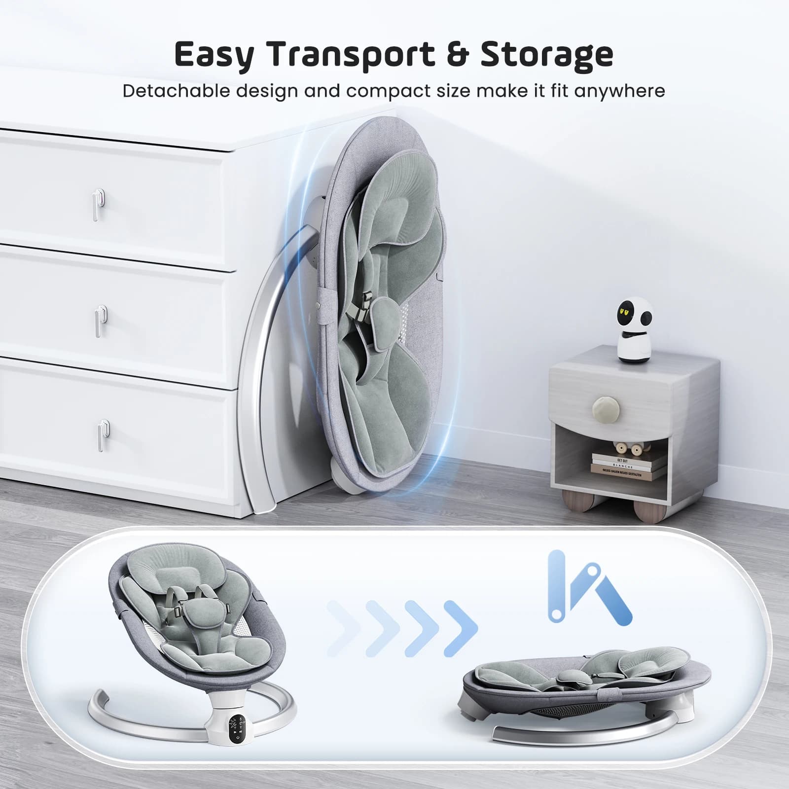Balançoire électrique pour bébé, balance pour bébé avec application et télécommande de naissance jus