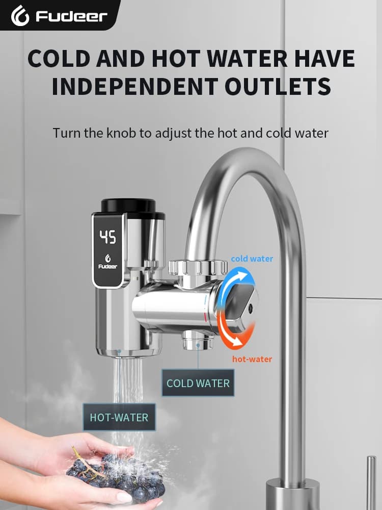 Fudeer 3400W 220V robinet de chauffage de l'eau électrique connecteur adaptateur de robinet d'eau ch