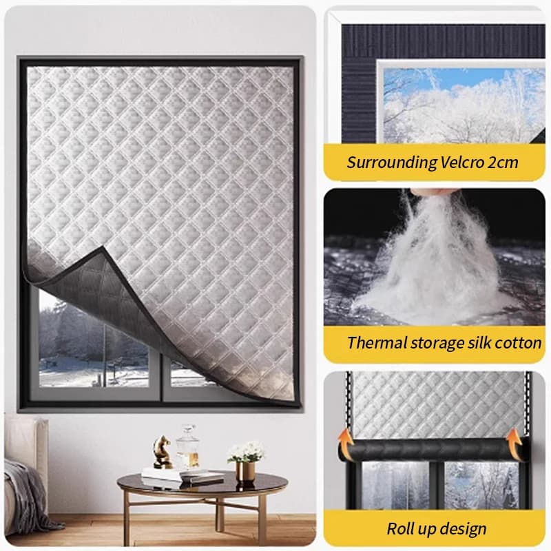 Rideaux chauds d'hiver, fenêtres scellées isolées coupe-vent, résistantes au froid et isolées, fenêt