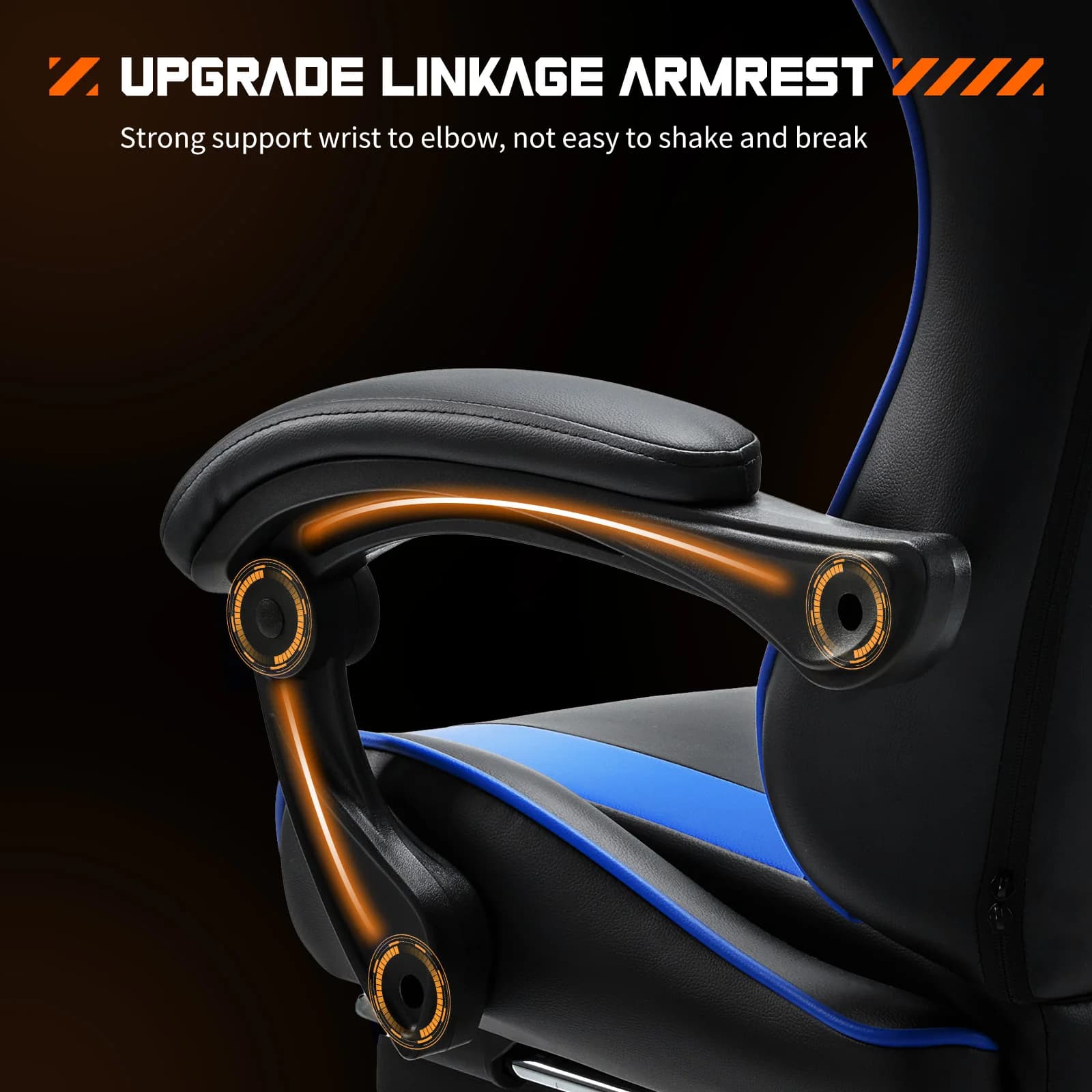 JHK chaise de jeu de course ergonomique pivotante réglable en cuir PU avec appui-tête et soutien lom