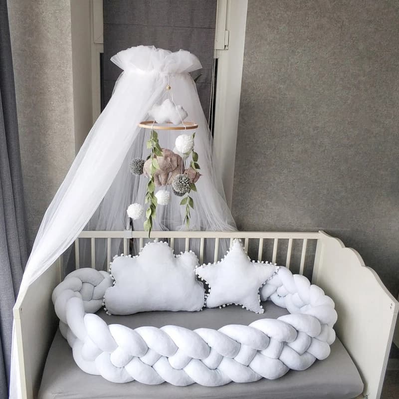 Élargir bébé pare-chocs lit tresse noeud oreiller coussin pare-chocs pour bébé berceau protecteur li