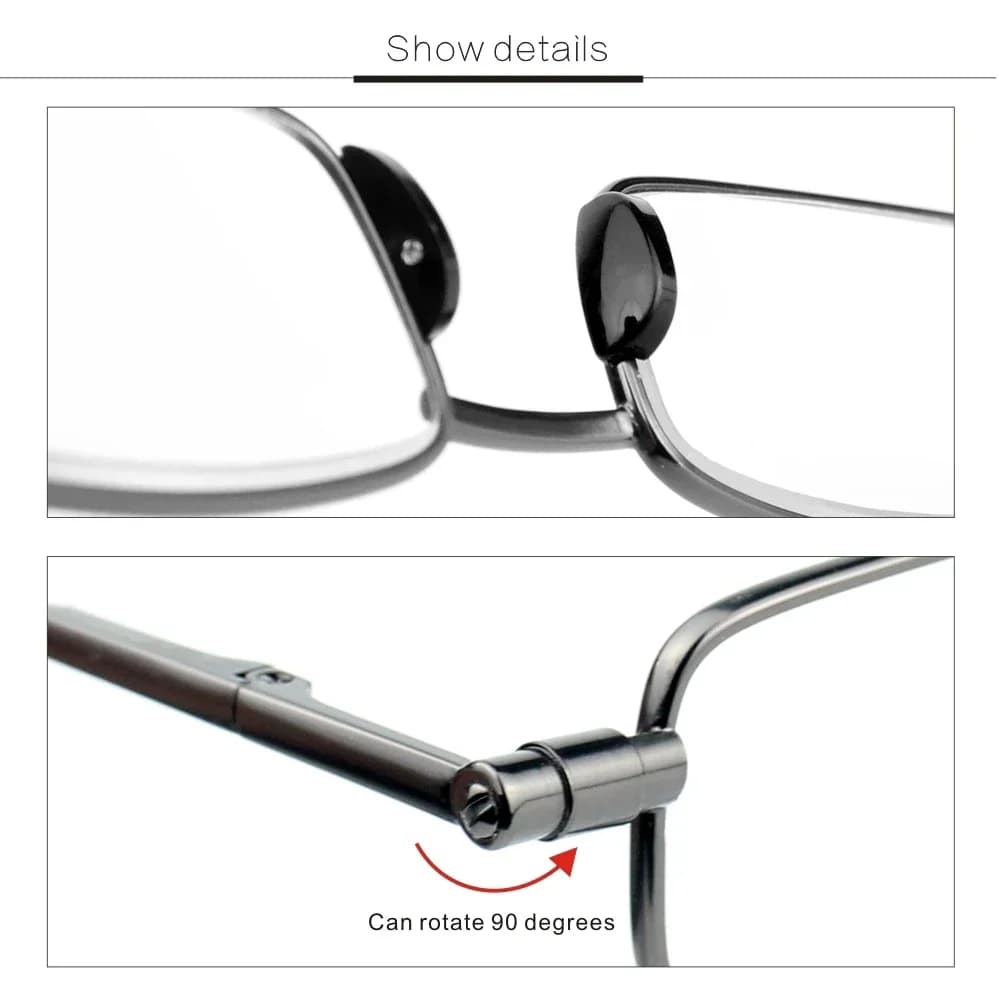 Lunettes de Lecture pour Homme et Femme, Loupes Progressives, Monture Pliable à Bords Complets, Pres