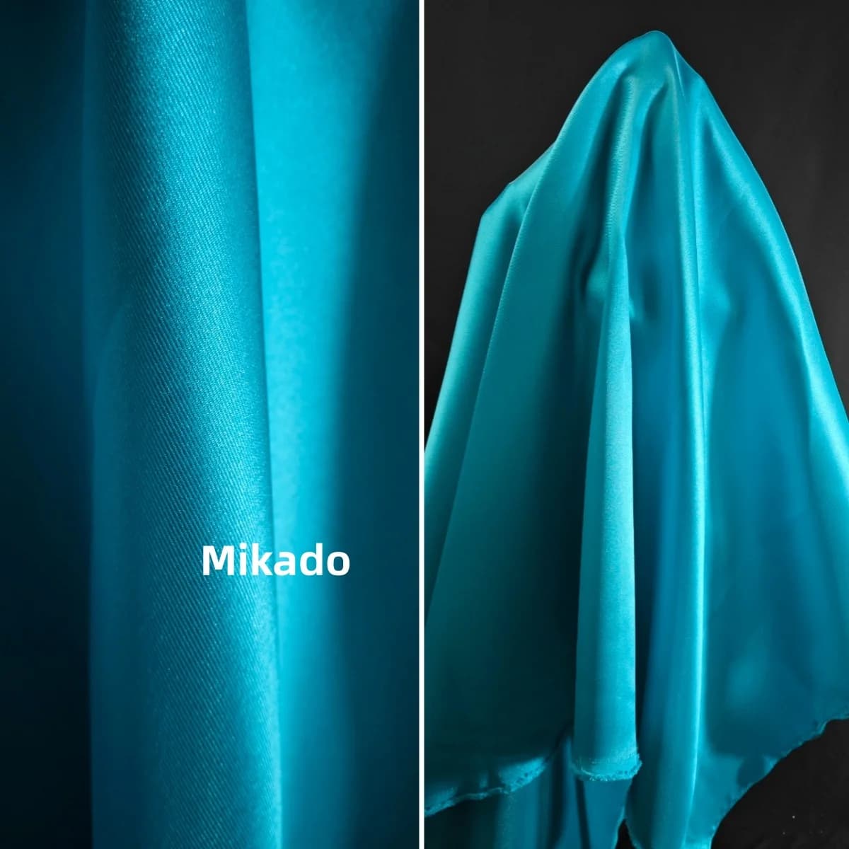 Tissu Mikado bleu paon, couture pour robe de mariée et robe de soirée, tissu redressant en Satin dia