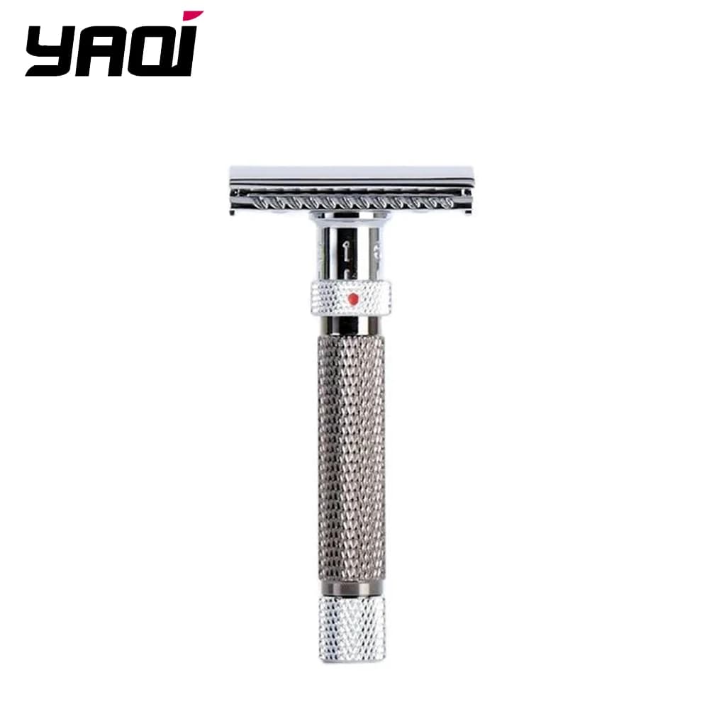 Yaqi – rasoir de sécurité réglable pour hommes, couleur Chrome et bronze à coupe finale