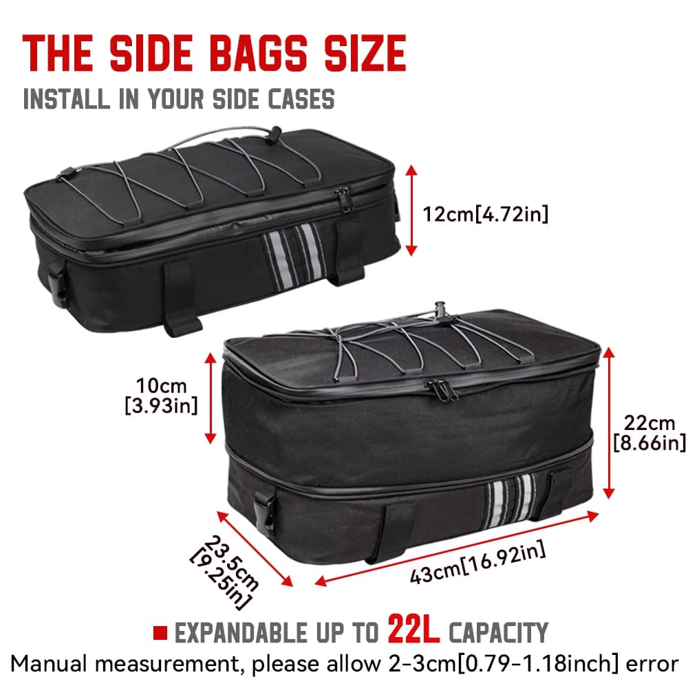 Sacs de bagages de moto, sacs supplémentaires, BMW GS 1200 LC Adventure 2013-2017, R1250GS, Runder G