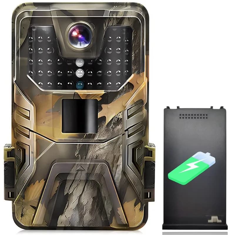Caméra de surveillance extérieure 2,7K 36MP avec batterie au lithium 5000 mAh, pièges photo, surveil