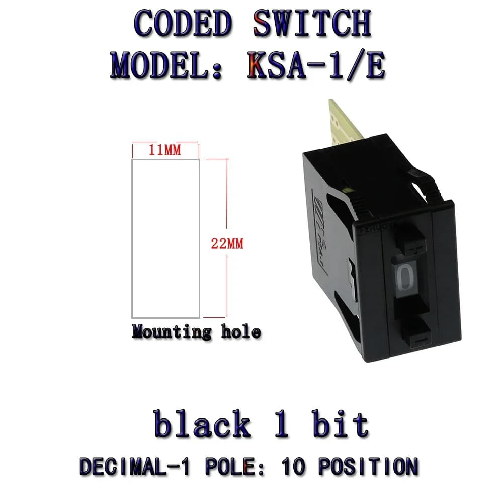 Commutateur de codage 0-9code interrupteur à bascule 1/2/3/4 commutateur numérique 11 contacts KSA-1