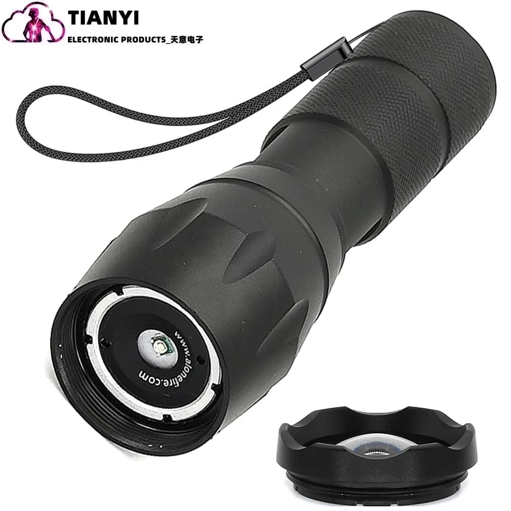 Lampe de poche à lumière rouge Rechargeable de type c, torche tactique, lumière de chasse rouge à LE