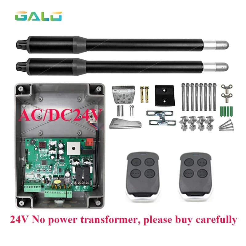 Ouvre-moteur de porte battante solaire à Double feuille, avec fonction antivol et télécommande, Kit 