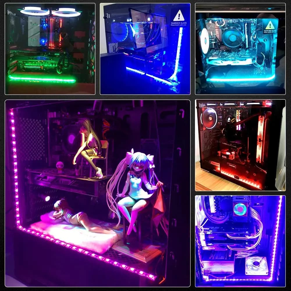 Bande lumineuse LED de jeu RGB 1 à 2/3, Kit de répartiteur pour carte mère Aura Sync 12V, 4 broches,
