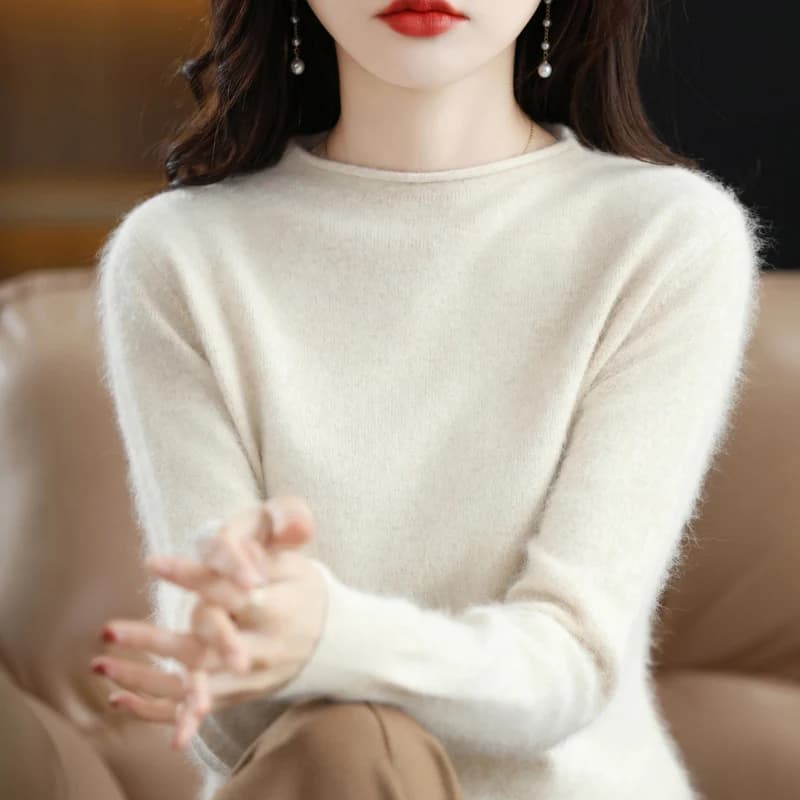 Pull décontracté à col rond pour femme, 2022 cachemire de vison, mode coréenne, automne et hiver, no