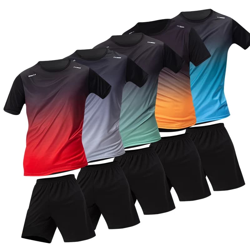 1/2/4/6 pièces hommes Style sportif saisonnier dégradé séchage rapide multicolore haut à manches cou