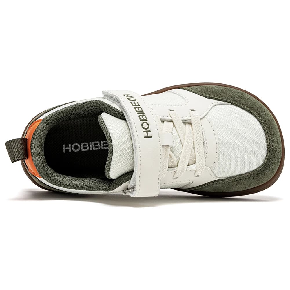 HOBIBEAR chaussures large largeur pour enfants pieds nus crochet boucle baskets minimaliste en cuir 
