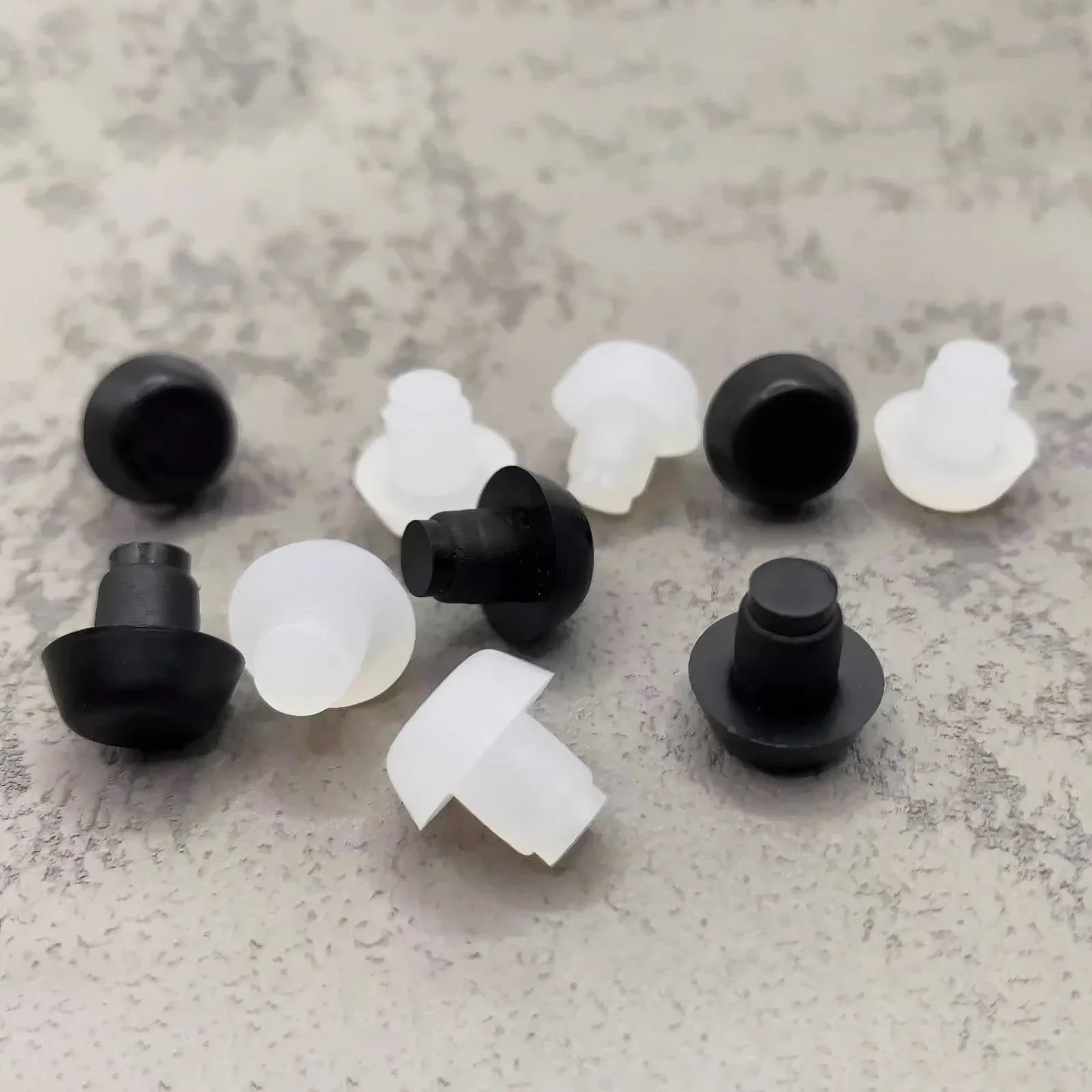 50 pièces 6mm dessus en verre meubles de Table pare-chocs intégré avec tige en caoutchouc trou de vi