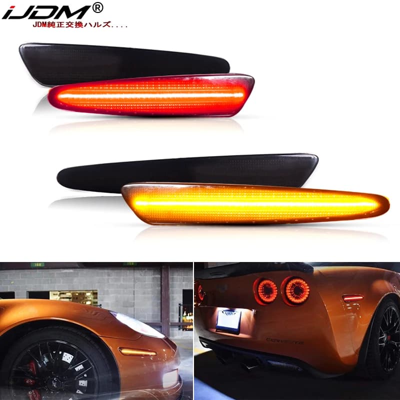 Pour Chevrolet Chevy Corvette C6 2005-2013 feu de position latéral LED complet avant arrière ambre r